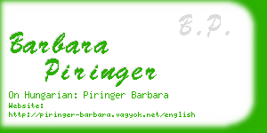 barbara piringer business card